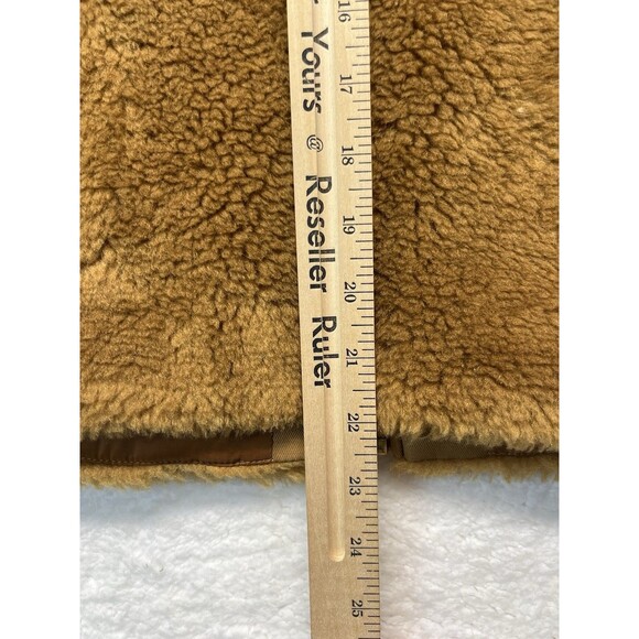 J Crew Jacket Womens M Honey Brown Chunky Fleece Bomber Teddy Minimalist - Picture 10 of 10